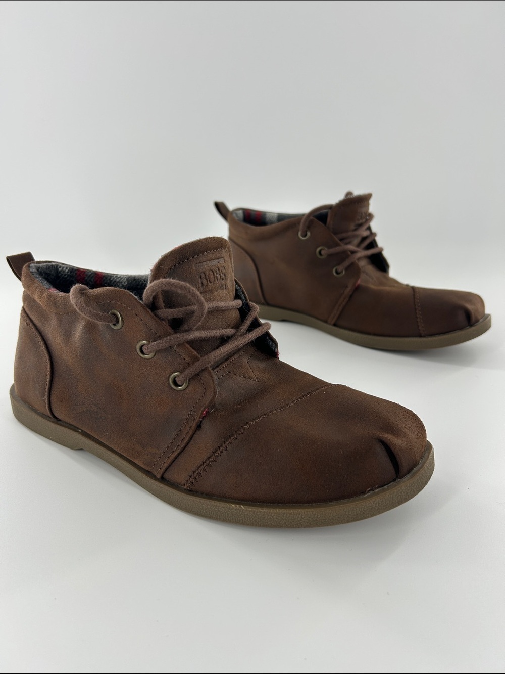 Skechers Bobs Chill Luxe Chukka Booties Faux Leather comfort Women’s 8 Brown